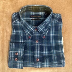 New Henry Jacobson, size Large, denim chambray woven sport shirt